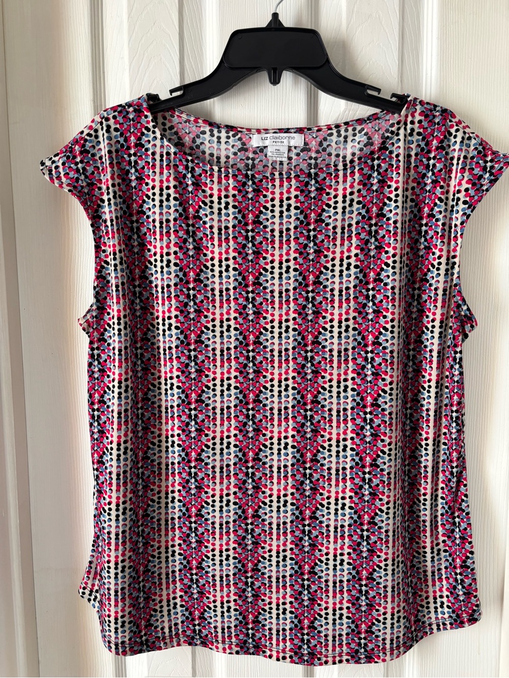 Liz Claiborne Pink Black and White Printed Tank Top